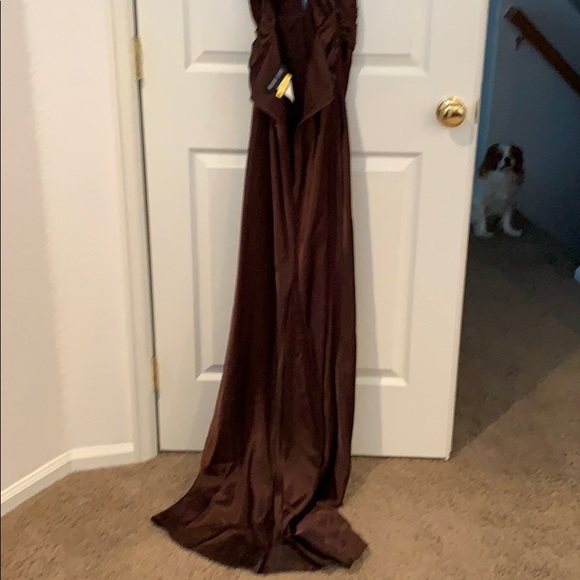 Full length brown formal dress - Picture 5 of 8